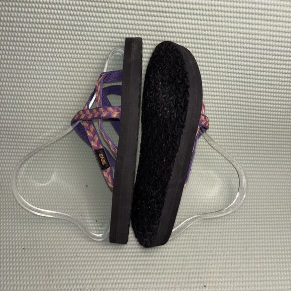 Teva Olowahu Flip Flop Sandals Women’s Size 4 Retro Geometric Pink Outdoor Beach - Picture 6 of 9